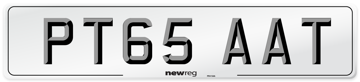 PT65 AAT Number Plate from New Reg